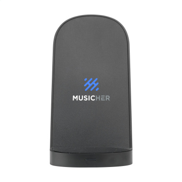 Logo trade advertising products image of: Triple-Up RCS Recycled ABS Wireless Charger Stand