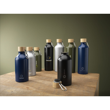 Logotrade promotional gift image of: AluBamboo GRS Recycled Alu 500 ml water bottle