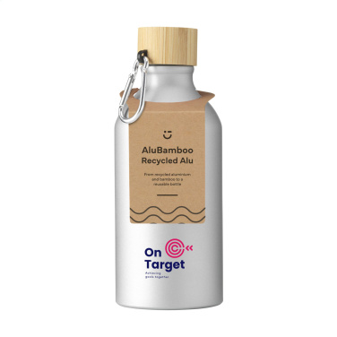 Logotrade promotional products photo of: AluBamboo GRS Recycled Alu 500 ml water bottle