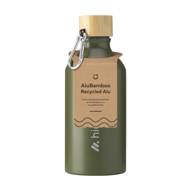 Logotrade promotional giveaways photo of: AluBamboo GRS Recycled Alu 500 ml water bottle