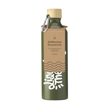 Logotrade promotional product image of: AluBamboo GRS Recycled Alu 750 ml water bottle