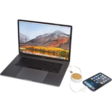 Logotrade promotional giveaways photo of: Chechia 5-in-1 recycled plastic 100 cm retractable data sync and 45W fast charge cable