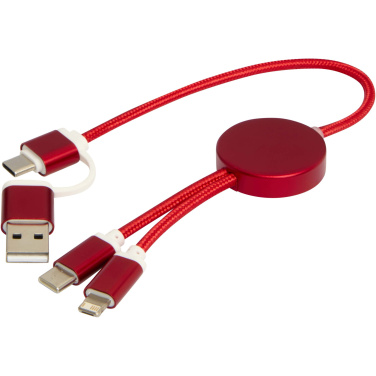Logotrade advertising products photo of: Alasia 5-in-1 recycled aluminium and plastic 30 cm data sync and 27W fast charge cable