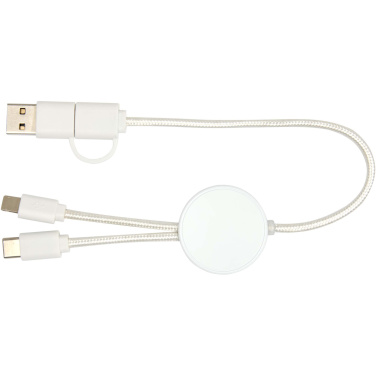 Logotrade corporate gift image of: Citala 5-in-1 recycled plastic 30 cm data sync and 27W fast charge cable
