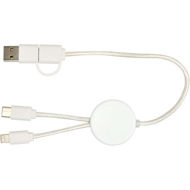 Logo trade promotional giveaways picture of: Citala 5-in-1 recycled plastic 30 cm data sync and 27W fast charge cable