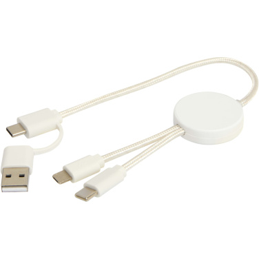 Logo trade promotional merchandise photo of: Citala 5-in-1 recycled plastic 30 cm data sync and 27W fast charge cable