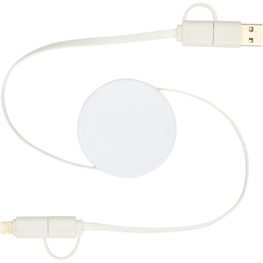 Logotrade corporate gift picture of: Citala 5-in-1 recycled plastic 90 cm retractable data sync and 40W fast charge cable