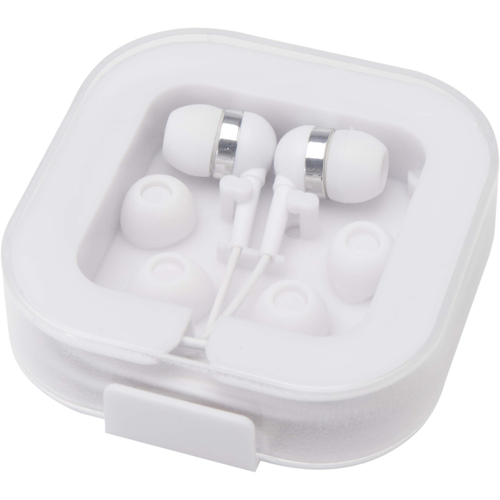 Logo trade promotional giveaways picture of: Dofida wired Type-C earbuds with recycled plastic storage box