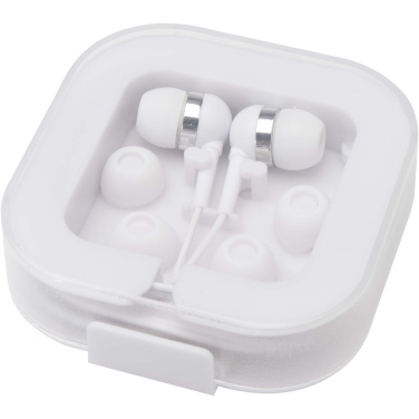 Logo trade promotional giveaways image of: Dofida wired Type-C earbuds with recycled plastic storage box