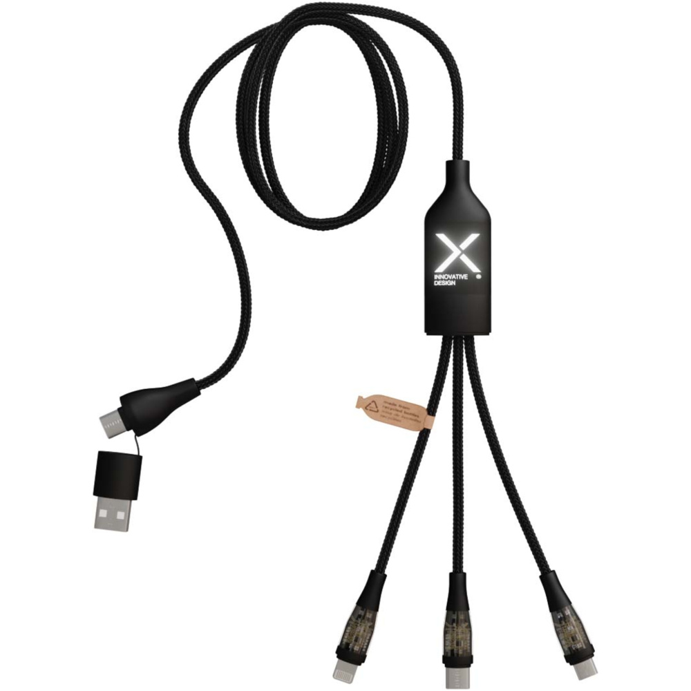 Logotrade promotional gift picture of: SCX.design C50 5-in-1 fast charging 100W/5A cable with digital display