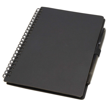 Logo trade promotional giveaway photo of: Slate reusable soft cover notebook and pen set (black ink)