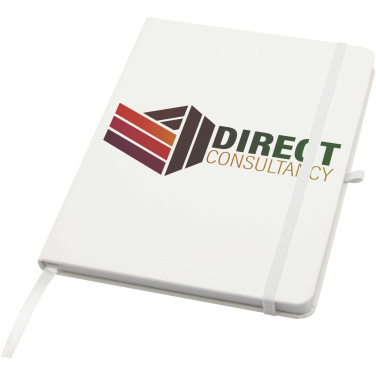 Logo trade promotional giveaway photo of: Teak A5 recycled hard cover notebook with lined pages