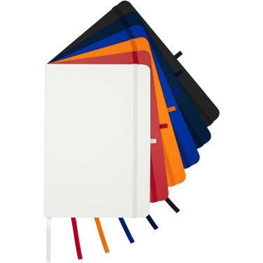 Logo trade promotional merchandise photo of: Teak A5 recycled hard cover notebook with lined pages