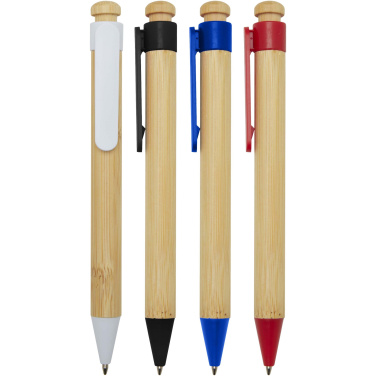 Logotrade promotional gifts photo of: Rattan bamboo and recycled plastic ballpoint pen (black ink)