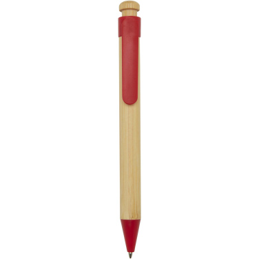 Logotrade advertising product image of: Rattan bamboo and recycled plastic ballpoint pen (black ink)