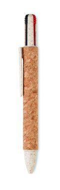 Logo trade corporate gift photo of: Cork 4-colour ink ball pen