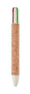 Logo trade corporate gifts image of: Cork 4-colour ink ball pen