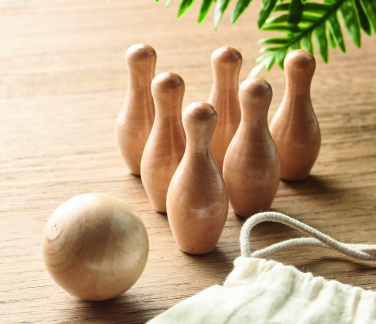 Logotrade business gift image of: Mini pine wood bowling set