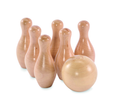 Logo trade promotional products image of: Mini pine wood bowling set