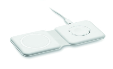 Logo trade promotional gifts picture of: 2 in 1 foldable charger 15W