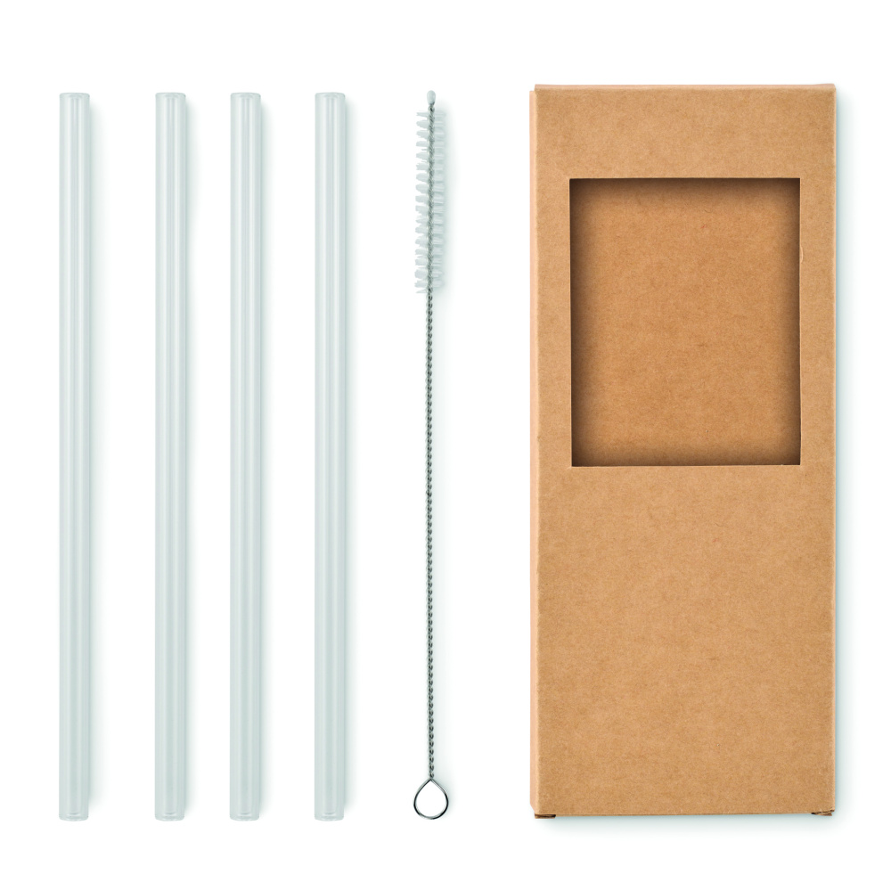 Logotrade promotional item picture of: 4 reusable glass straws