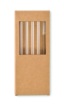 Logotrade advertising product picture of: 4 reusable glass straws