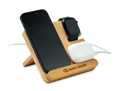 Logo trade promotional products image of: 3 in 1 15W wireless charger