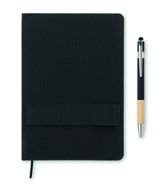Logotrade promotional item picture of: A5 RPET notebook with pen