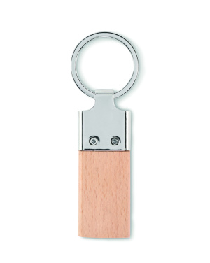 Logo trade advertising product photo of: Key ring with rubber wood