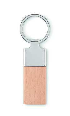 Logo trade business gifts image of: Key ring with rubber wood