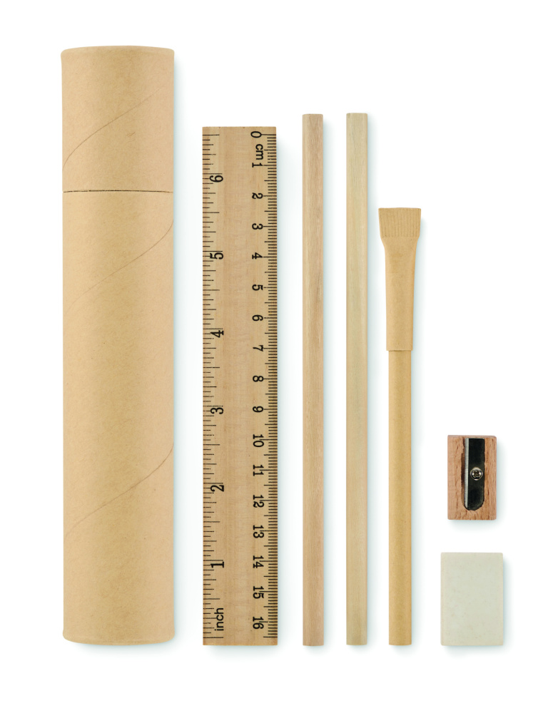 Logo trade promotional giveaways picture of: Paper tube stationery set