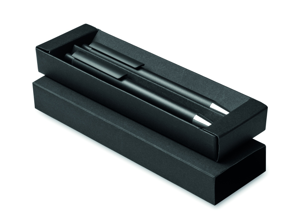 Logo trade promotional giveaways image of: Recycled aluminium pen set