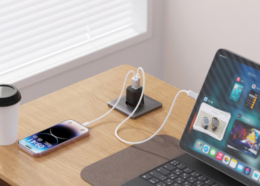 Logotrade promotional merchandise photo of: Urban Vitamin Monterey RCS recycled plastic 20W GAN charger