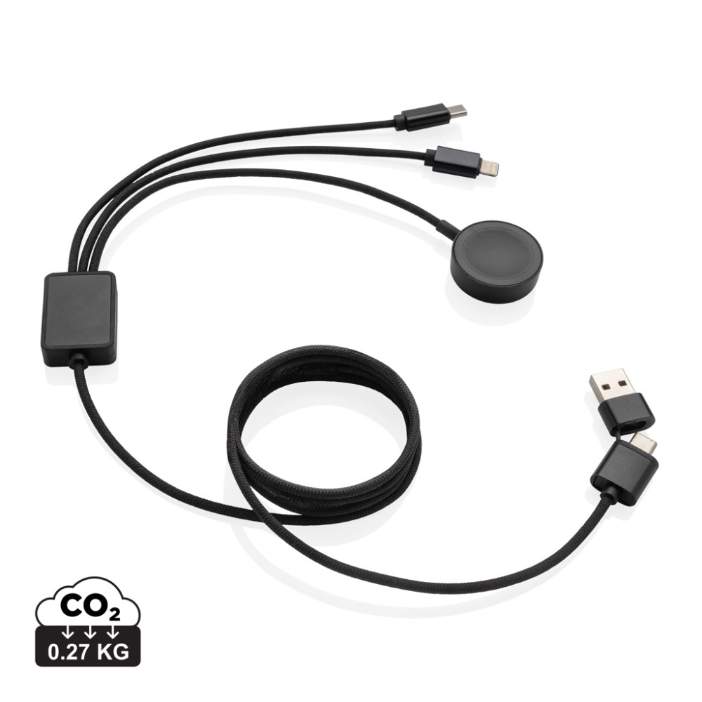 Logotrade promotional giveaway image of: Terra RCS rPET 6-in-1 charging cable with watch charger