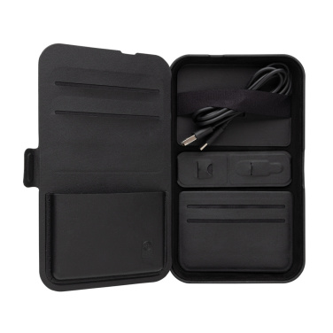Logo trade business gifts image of: Swiss Peak RCS recycled travel case with 3 in 1 charger