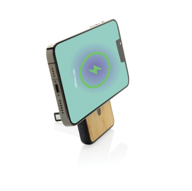 Logotrade promotional gift picture of: Zen RCS rplastic 5000 mah 5W magnetic bamboo powerbank