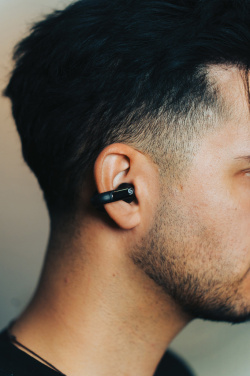 Logotrade promotional item image of: Urban Vitamin Long Beach ENC rplastic wireless earbuds