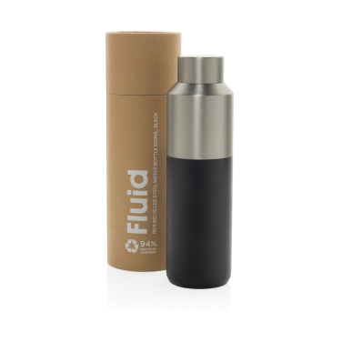 Logo trade business gifts image of: Fluid RCS certified recycled steel water bottle 600ml