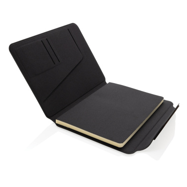 Logo trade promotional giveaways image of: Teri AWARE™ RPET and walnut A5 portfolio