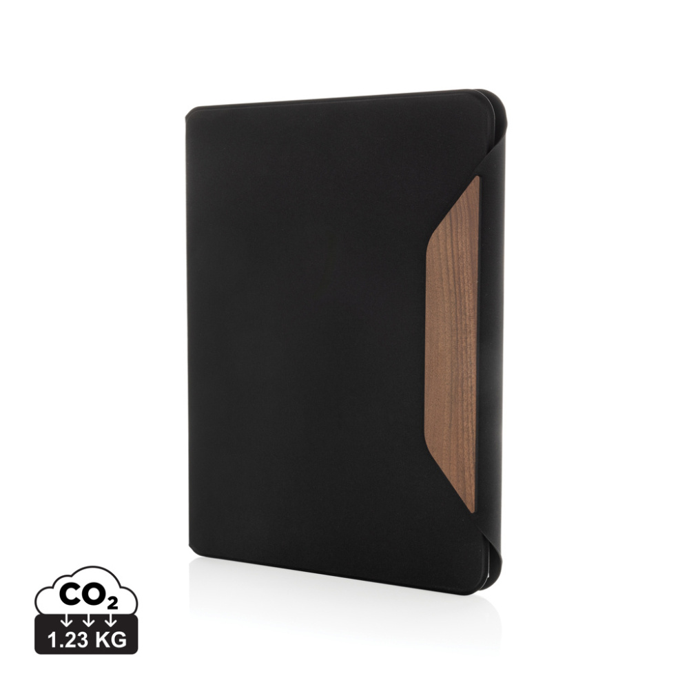 Logo trade promotional gifts picture of: Teri AWARE™ RPET and walnut A4 portfolio