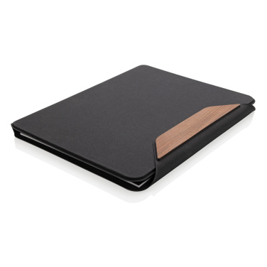 Logo trade promotional items image of: Teri AWARE™ RPET and walnut A4 portfolio