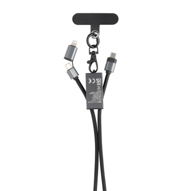 Logotrade promotional product image of: Terra RCS recycled PET phone cord with dual charge cable