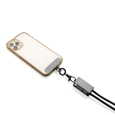 Logo trade promotional products picture of: Terra RCS recycled PET phone cord with dual charge cable