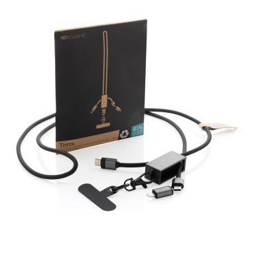 Logo trade business gift photo of: Terra RCS recycled PET phone cord with dual charge cable