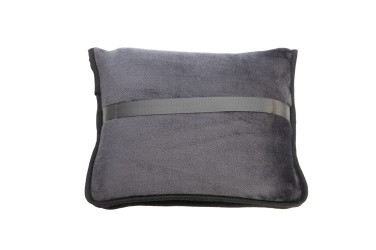 Logo trade promotional merchandise photo of: Blanket and pillow 2 in 1 AMIATA Schwarzwolf