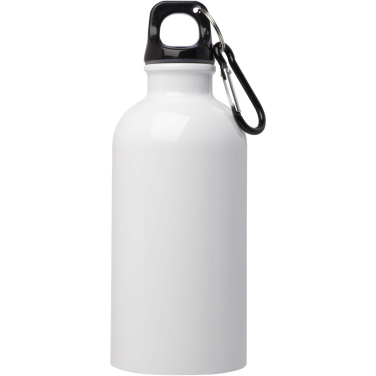 Logotrade corporate gift picture of: Oregon 400 ml RCS certified single wall stainless steel water bottle with carabiner