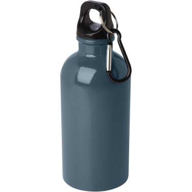 Logotrade promotional gift image of: Oregon 400 ml RCS certified single wall stainless steel water bottle with carabiner