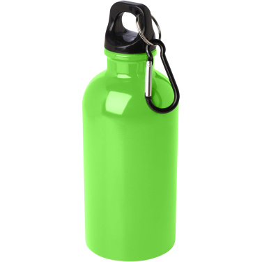 Logo trade promotional items picture of: Oregon 400 ml RCS certified single wall stainless steel water bottle with carabiner