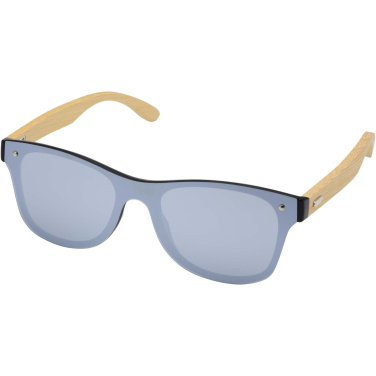 Logo trade promotional giveaways image of: Tan sunglasses with bamboo temples