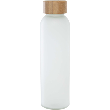 Logo trade advertising products image of: Lume 500 ml matte soda lime glass bottle with bamboo lid